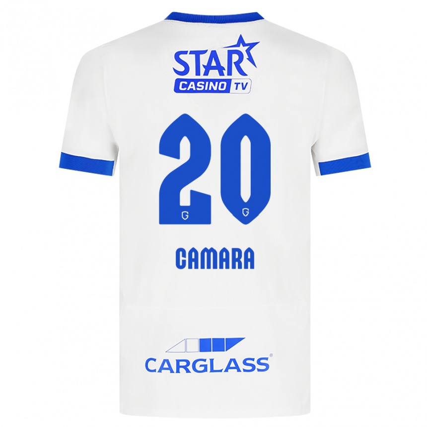 נשים כדורגל Ali Camara #20 לבן כחול הרחק ג'רזי 2026/27 נשים כדורגל Ali Camara #20 לבן כחול הרחק ג'רזי 2026/27