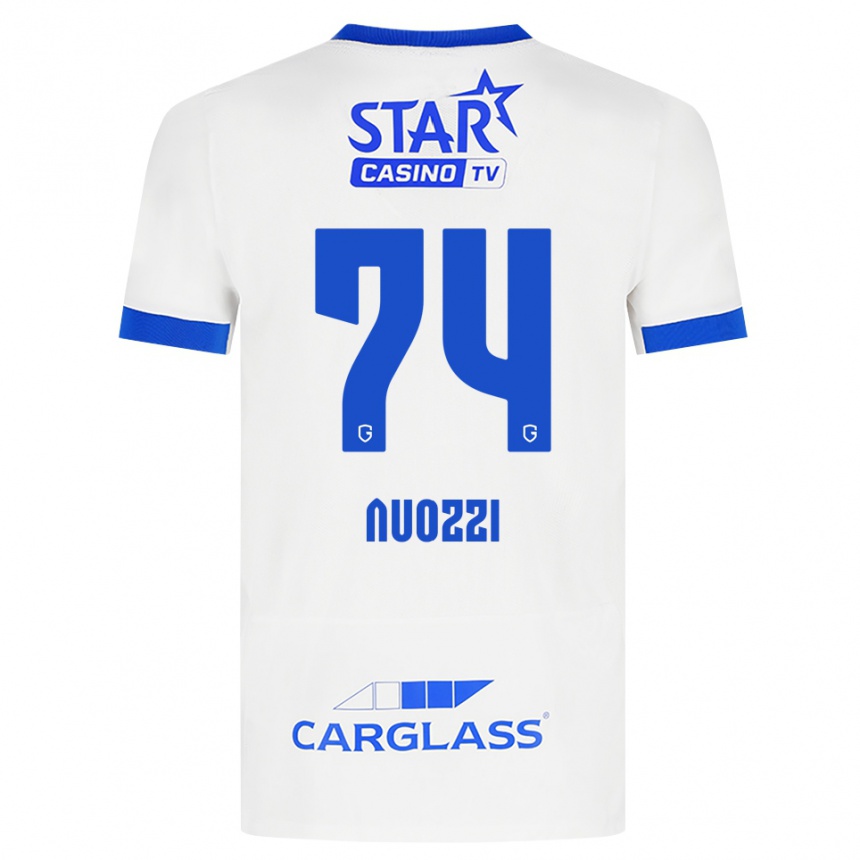 נשים כדורגל Cédric Nuozzi #74 לבן כחול הרחק ג'רזי 2026/27
