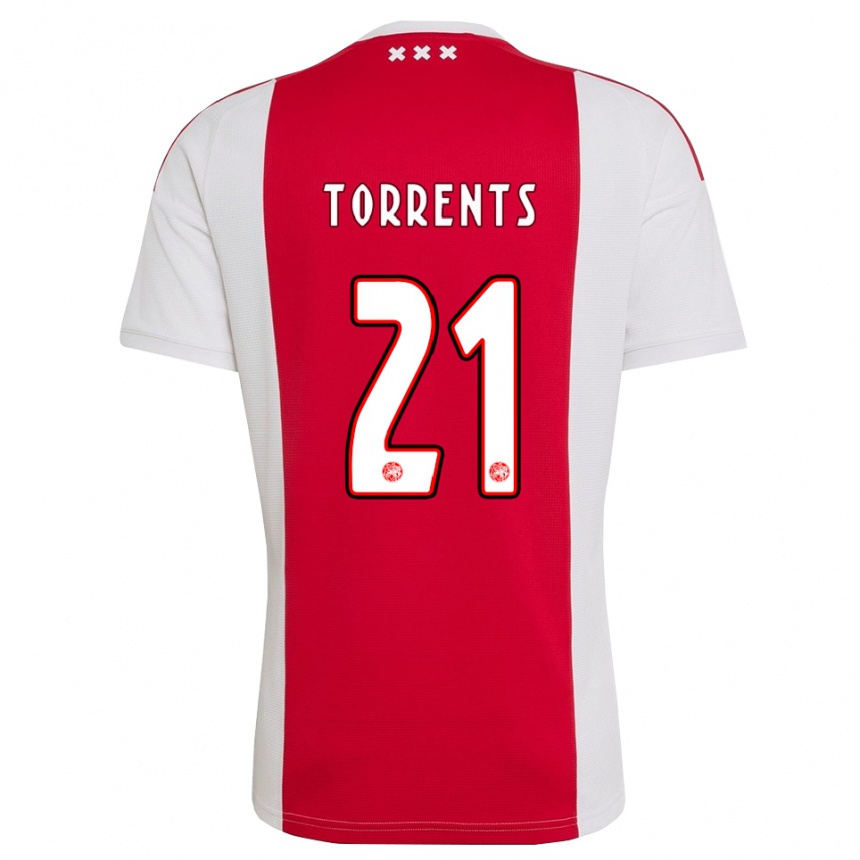 נשים כדורגל Jofre Torrents #21 אדום לבן צהוב ג'רזי ביתית 2026/27