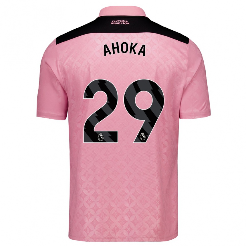 ילדים כדורגל Jules Ahoka #29 ורוד בהיר שחור הרחק ג'רזי 2026/27