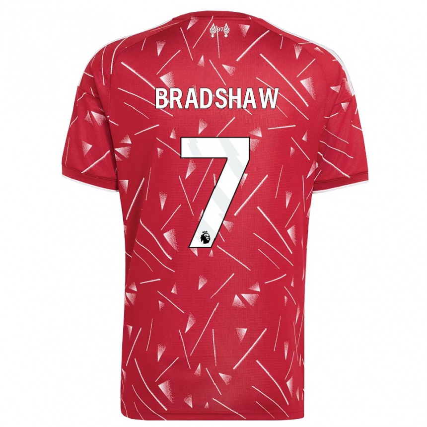 ילדים כדורגל Joe Bradshaw #7 לבן אדום ג'רזי ביתית 2026/27