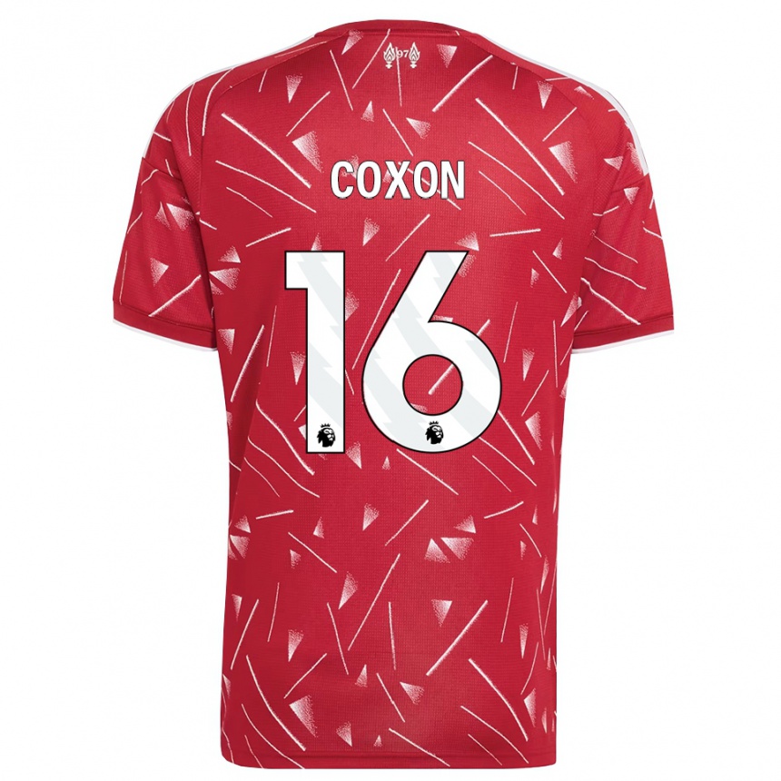 ילדים כדורגל Zak Coxon #16 לבן אדום ג'רזי ביתית 2026/27
