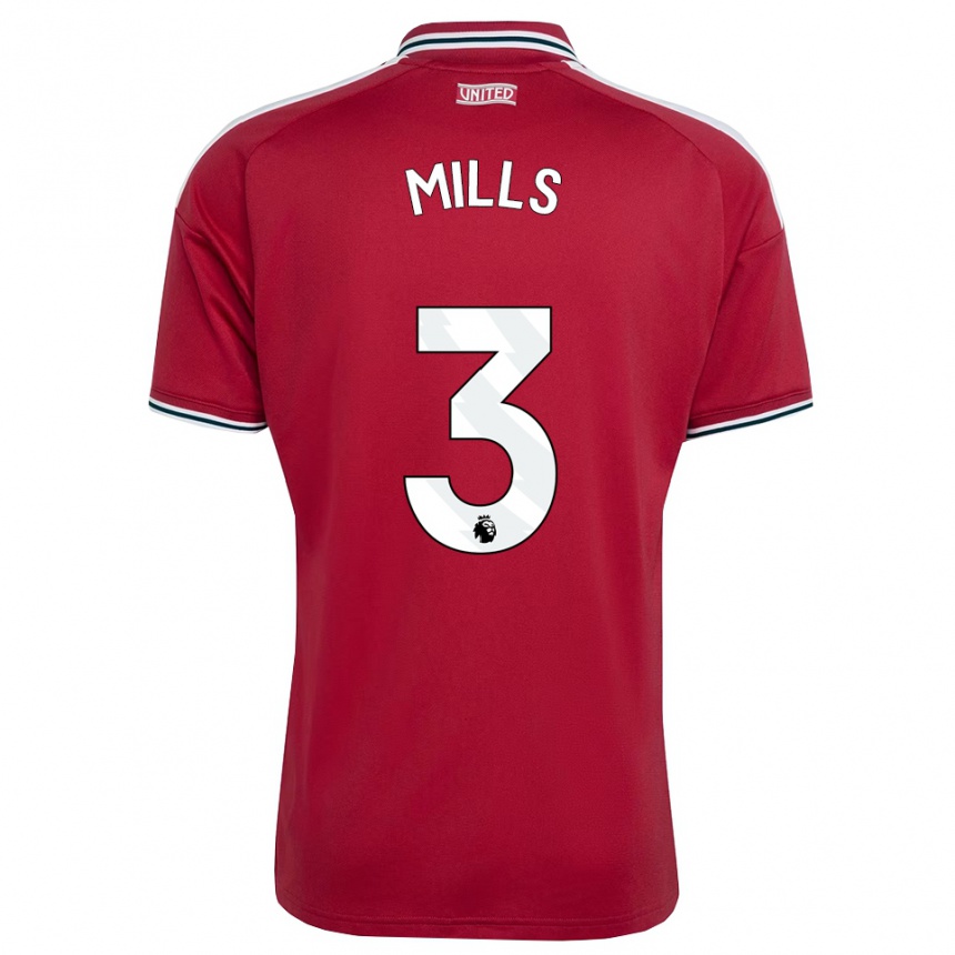 ילדים כדורגל Albert Mills #3 אדום צהוב לבן ג'רזי ביתית 2026/27
