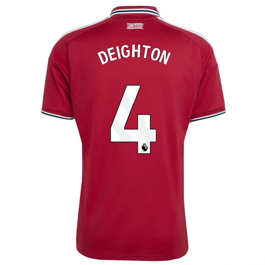 ילדים כדורגל Joe Deighton #4 אדום צהוב לבן ג'רזי ביתית 2026/27