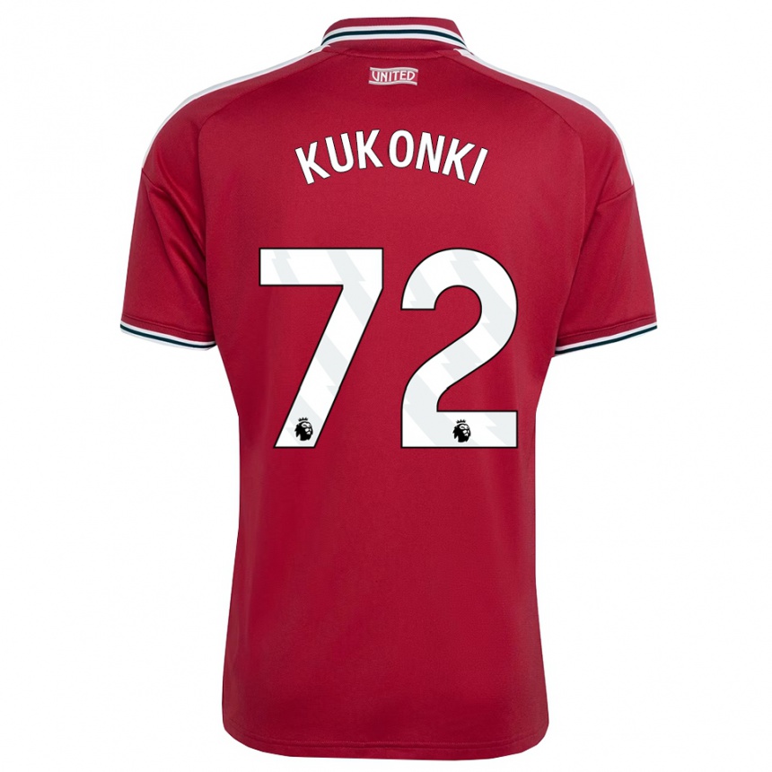 ילדים כדורגל Godwill Kukonki #72 אדום צהוב לבן ג'רזי ביתית 2026/27