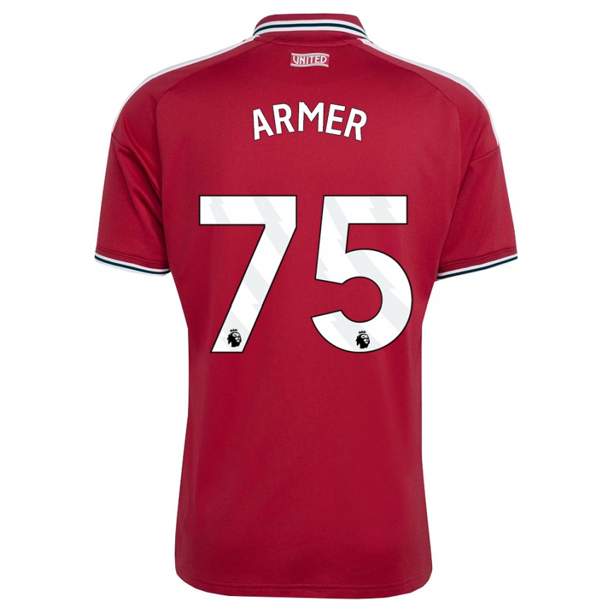 ילדים כדורגל Daniel Armer #75 אדום צהוב לבן ג'רזי ביתית 2026/27