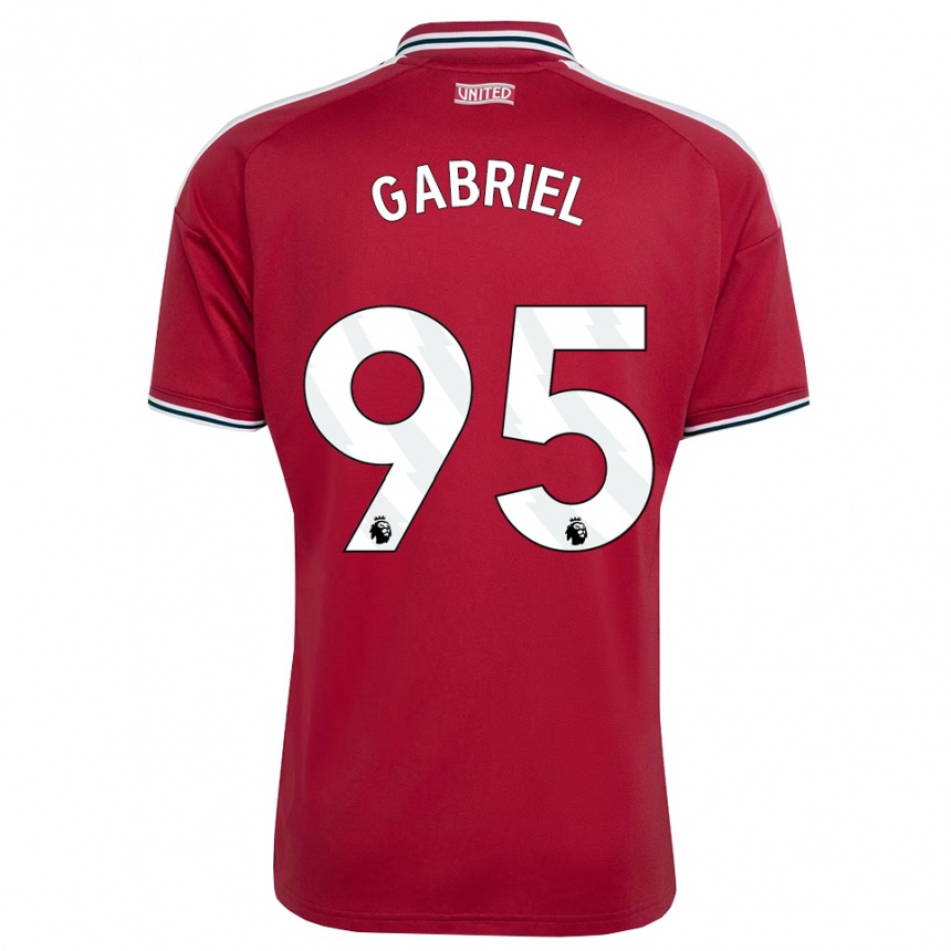 ילדים כדורגל Jj Gabriel #95 אדום צהוב לבן ג'רזי ביתית 2026/27