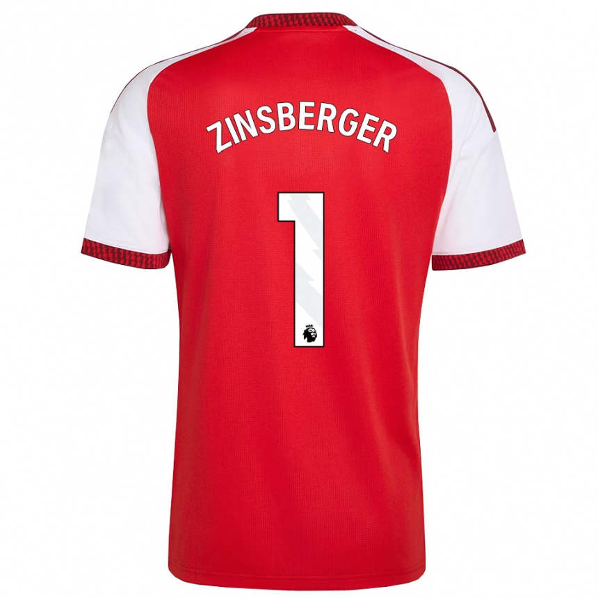 ילדים כדורגל Manuela Zinsberger #1 אדום לבן שחור ג'רזי ביתית 2026/27