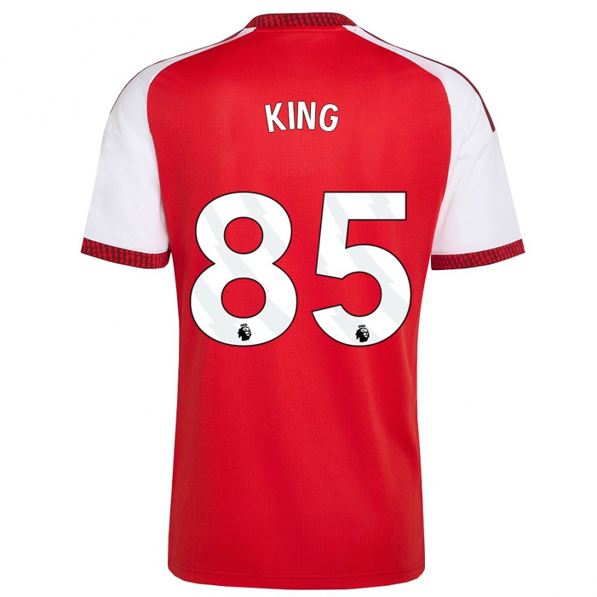 ילדים כדורגל Josiah King #85 אדום לבן שחור ג'רזי ביתית 2026/27