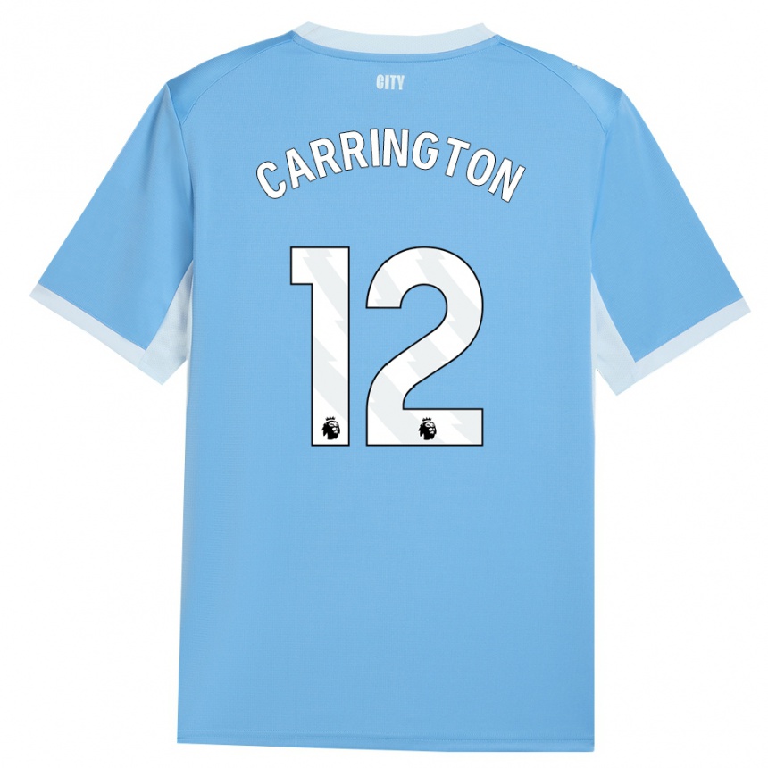 ילדים כדורגל Theo Carrington #12 כחול שמיים בהיר לבן ג'רזי ביתית 2026/27