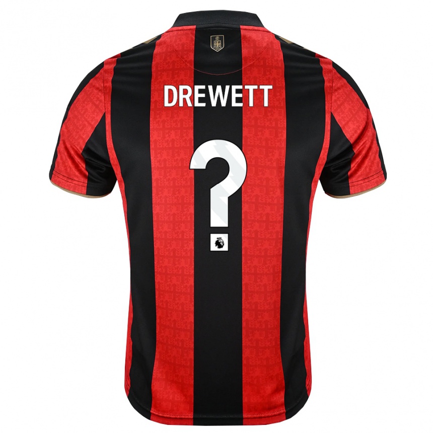 ילדים כדורגל Jake Drewett #0 זהב אדום שחור ג'רזי ביתית 2026/27