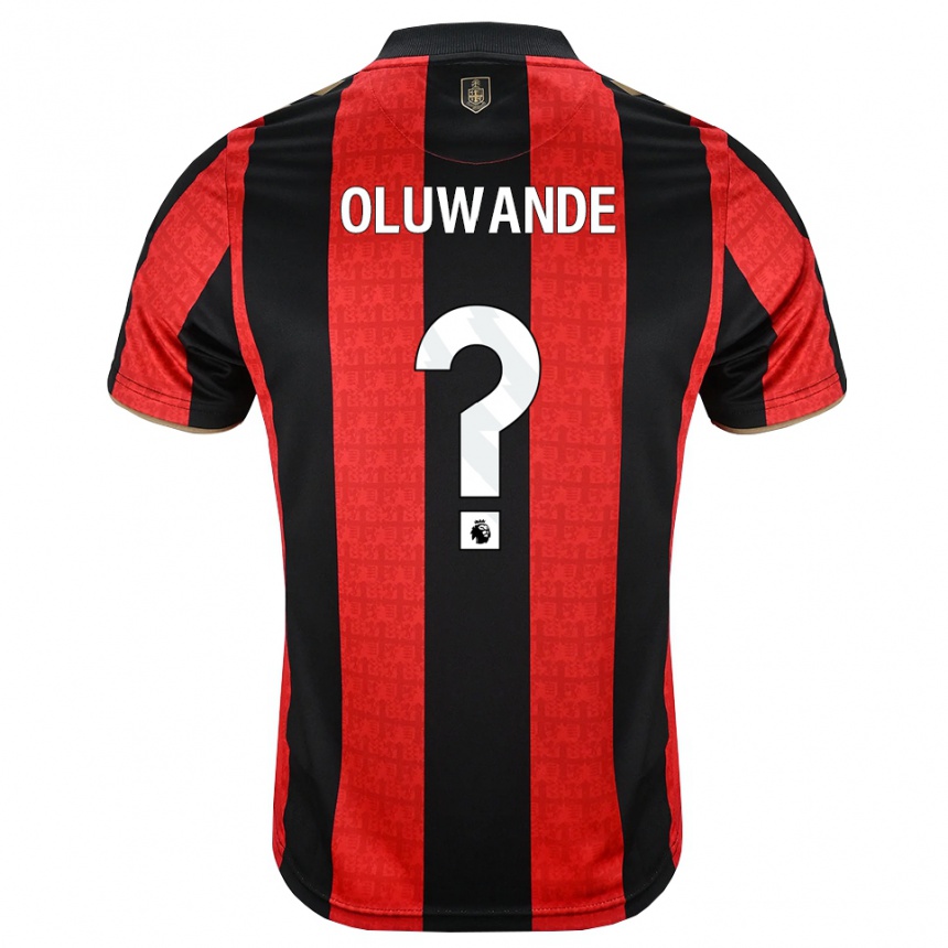 ילדים כדורגל Adrian Oluwande #0 זהב אדום שחור ג'רזי ביתית 2026/27