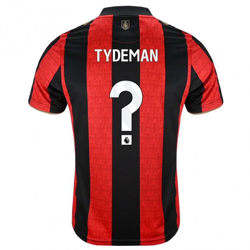ילדים כדורגל Kian Tydeman #0 זהב אדום שחור ג'רזי ביתית 2026/27 ילדים כדורגל Kian Tydeman #0 זהב אדום שחור ג'רזי ביתית 2026/27