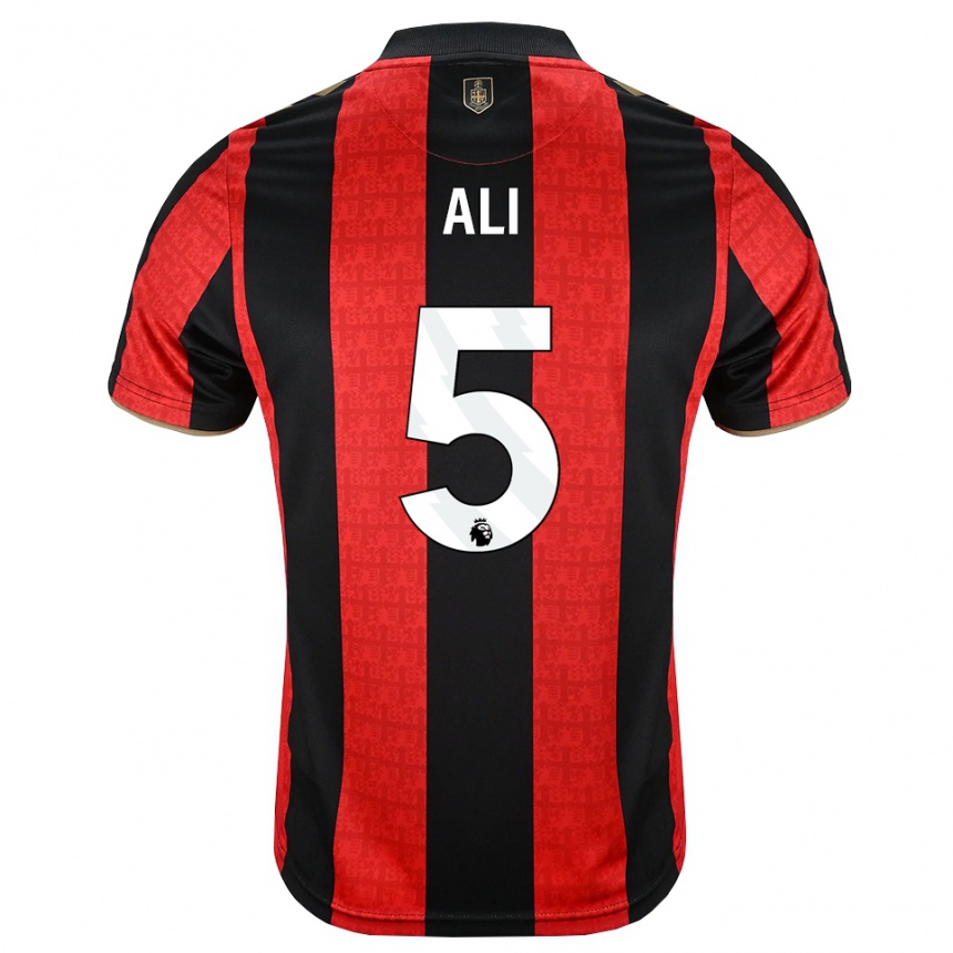 ילדים כדורגל Ameer Ali #5 זהב אדום שחור ג'רזי ביתית 2026/27