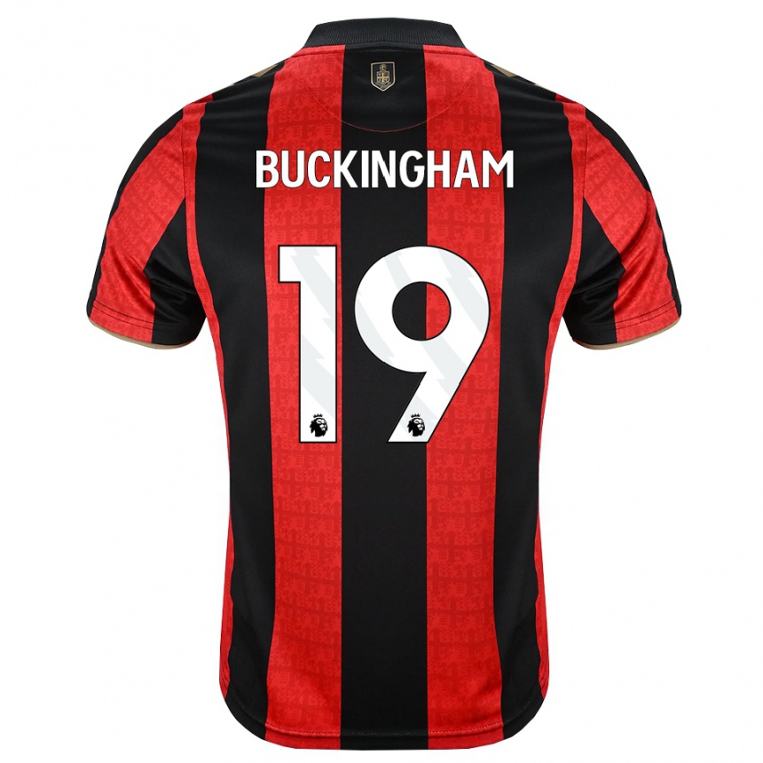 ילדים כדורגל Alisha Buckingham #19 זהב אדום שחור ג'רזי ביתית 2026/27