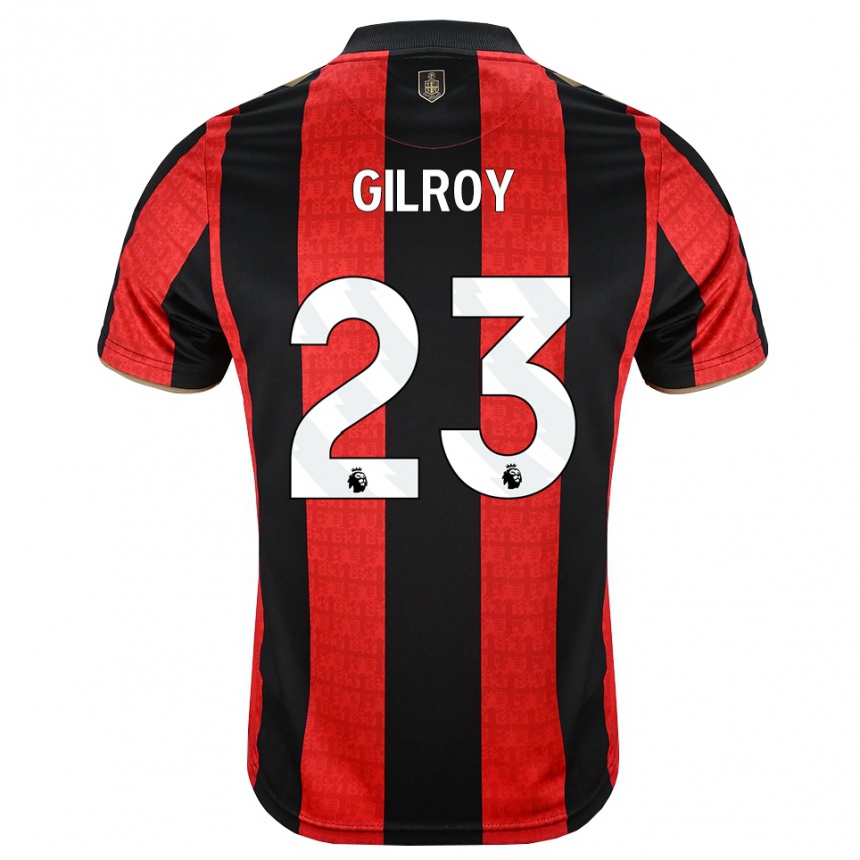 ילדים כדורגל Chloe Gilroy #23 זהב אדום שחור ג'רזי ביתית 2026/27