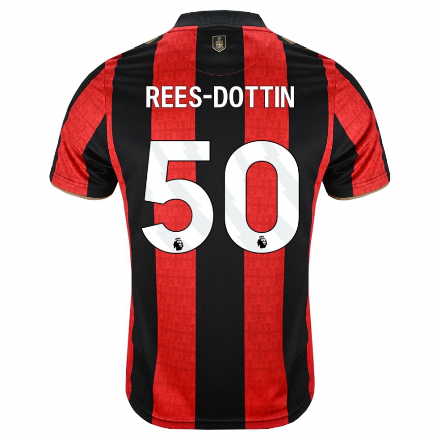 ילדים כדורגל Remy Rees-Dottin #50 זהב אדום שחור ג'רזי ביתית 2026/27