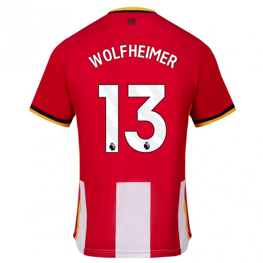 ילדים כדורגל Connor Wolfheimer #13 צהוב שחור אדום ג'רזי ביתית 2026/27