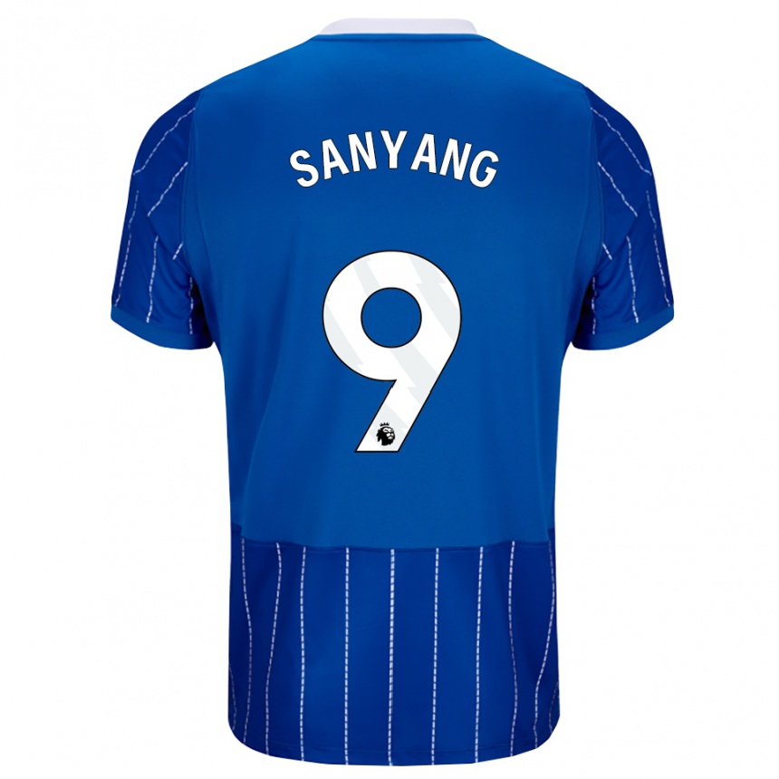 ילדים כדורגל Musa Sanyang #9 כחול מדיום לבן ג'רזי ביתית 2026/27