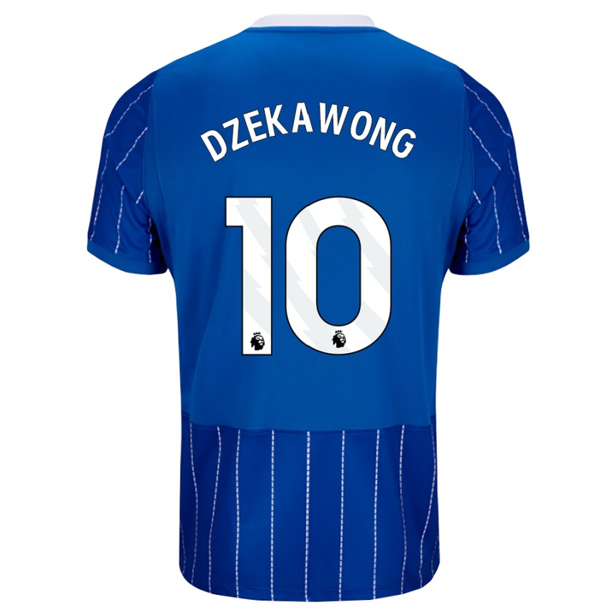 ילדים כדורגל Finn Dzekawong #10 כחול מדיום לבן ג'רזי ביתית 2026/27