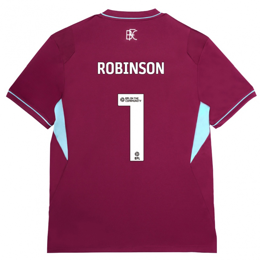ילדים כדורגל Jack Robinson #1 בורדו ירוק ג'רזי ביתית 2026/27