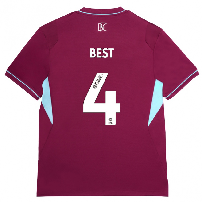 ילדים כדורגל Freddie Best #4 בורדו ירוק ג'רזי ביתית 2026/27