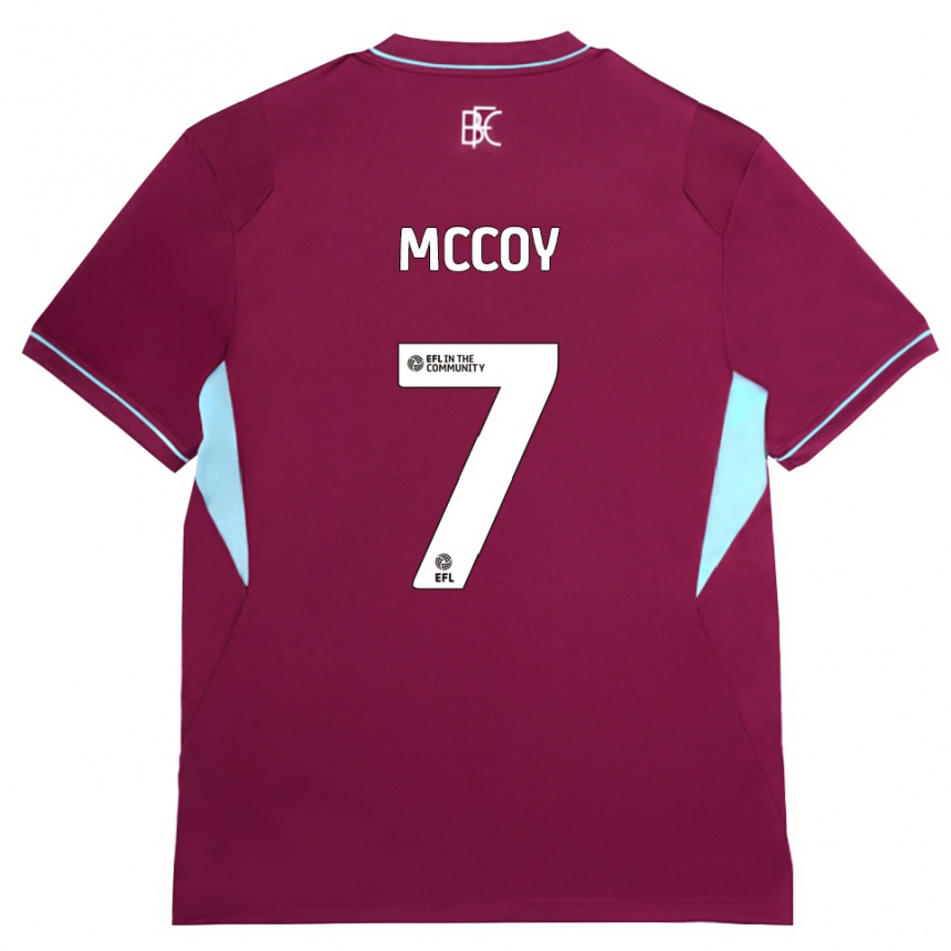 ילדים כדורגל Adam Mccoy #7 בורדו ירוק ג'רזי ביתית 2026/27
