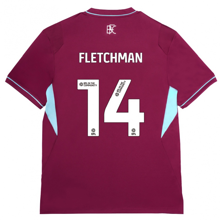 ילדים כדורגל Diandro Fletchman #14 בורדו ירוק ג'רזי ביתית 2026/27