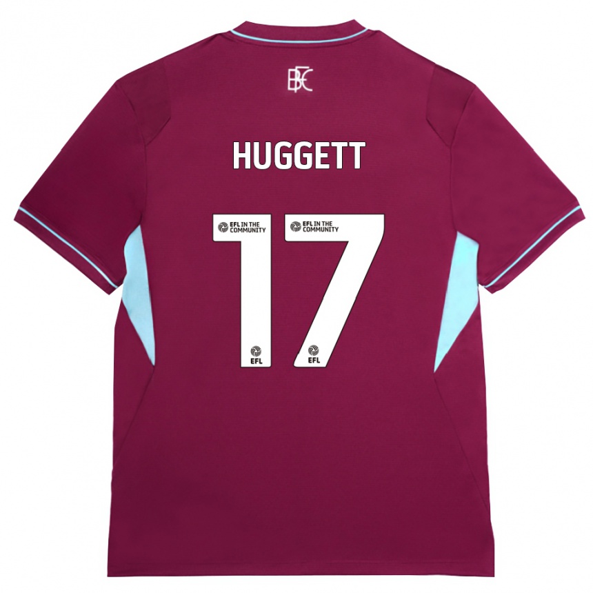 ילדים כדורגל Aiden Huggett #17 בורדו ירוק ג'רזי ביתית 2026/27