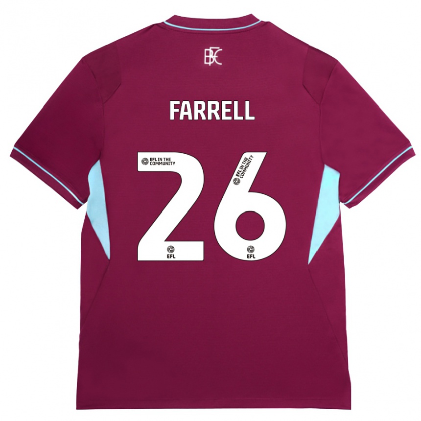 ילדים כדורגל Lucy Farrell #26 בורדו ירוק ג'רזי ביתית 2026/27
