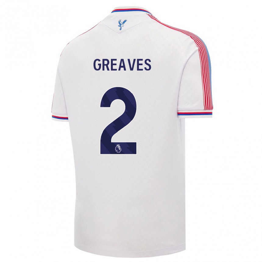 ילדים כדורגל Ajean-Ray Greaves #2 לבן אדום כחול ג'רזי ביתית 2026/27