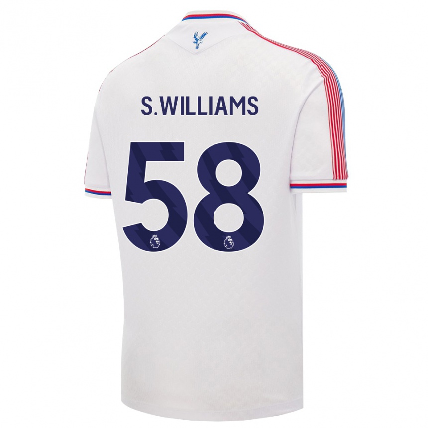 ילדים כדורגל Seb Williams #58 לבן אדום כחול ג'רזי ביתית 2026/27