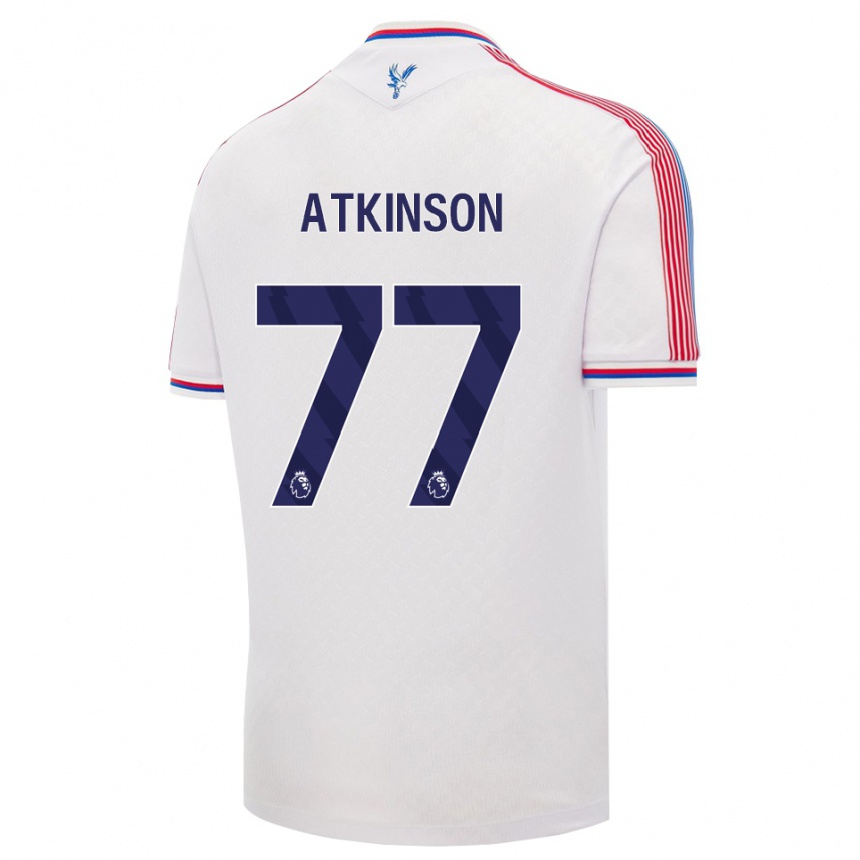 ילדים כדורגל Isibeal Atkinson #77 לבן אדום כחול ג'רזי ביתית 2026/27