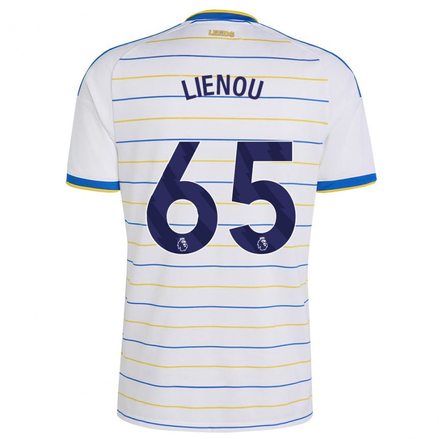 ילדים כדורגל Jayden Lienou #65 אדום צהוב כחול ג'רזי ביתית 2026/27