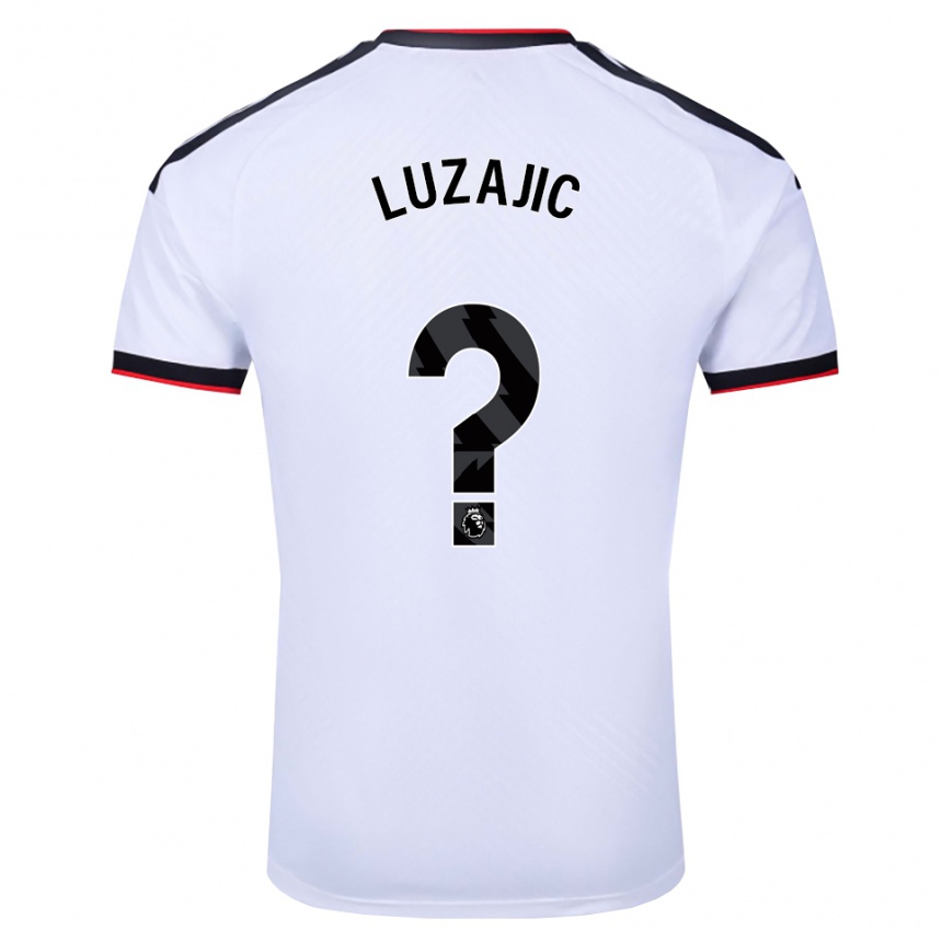 ילדים כדורגל Stefan Luzajic #0 לבן שחור אדום ג'רזי ביתית 2026/27