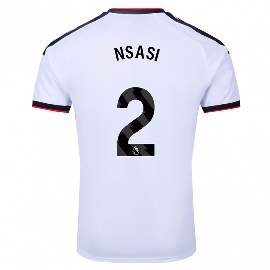 ילדים כדורגל Eddie Nsasi #2 לבן שחור אדום ג'רזי ביתית 2026/27