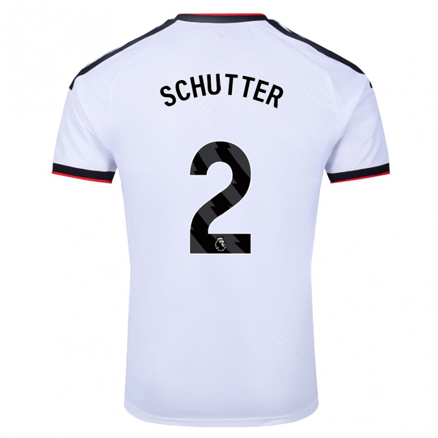 ילדים כדורגל Quinn Schutter #2 לבן שחור אדום ג'רזי ביתית 2026/27