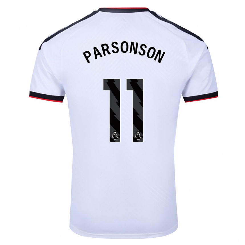 ילדים כדורגל Madi Parsonson #11 לבן שחור אדום ג'רזי ביתית 2026/27
