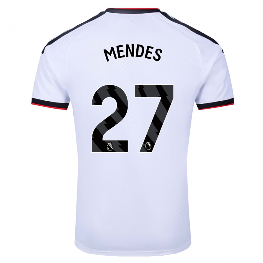 ילדים כדורגל Megalie Mendes #27 לבן שחור אדום ג'רזי ביתית 2026/27