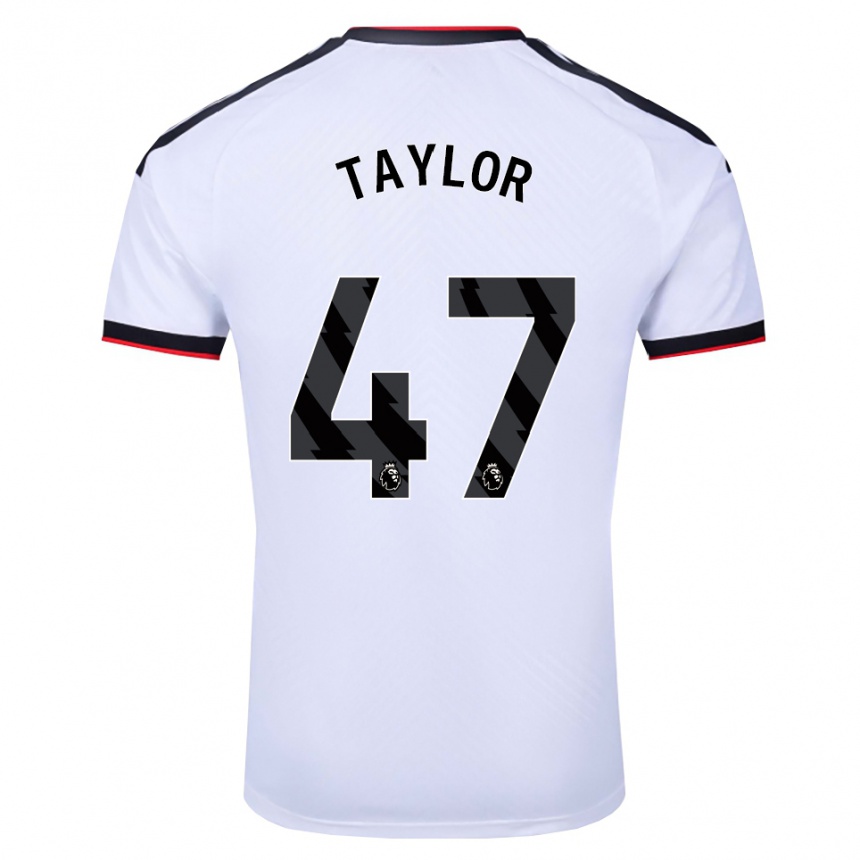 ילדים כדורגל Bo Taylor #47 לבן שחור אדום ג'רזי ביתית 2026/27