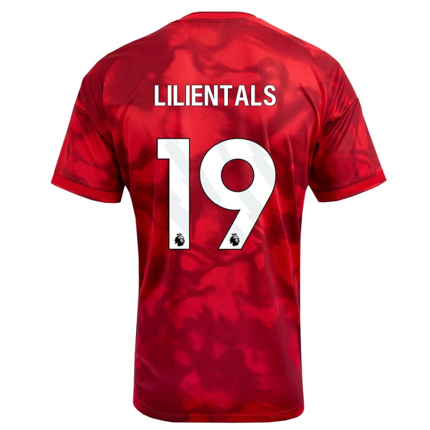 ילדים כדורגל Matiss Lilientals #19 ארגמן לבן ג'רזי ביתית 2026/27