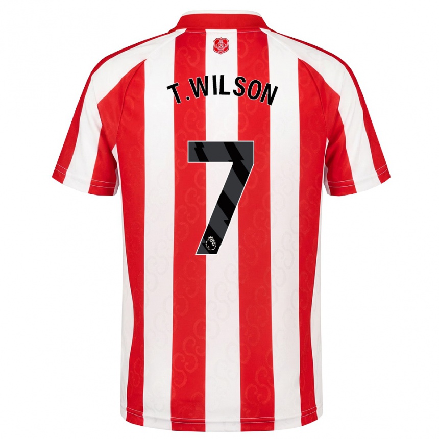 ילדים כדורגל Triziano Wilson #7 אדום לבן שחור ג'רזי ביתית 2026/27