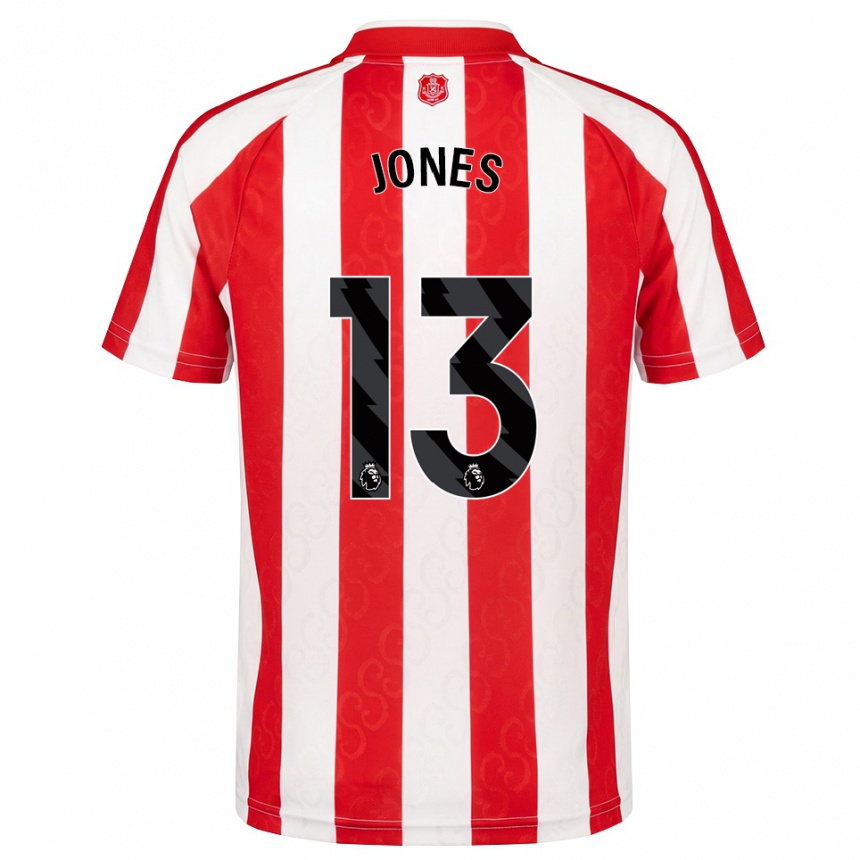 ילדים כדורגל Josh Jones #13 אדום לבן שחור ג'רזי ביתית 2026/27
