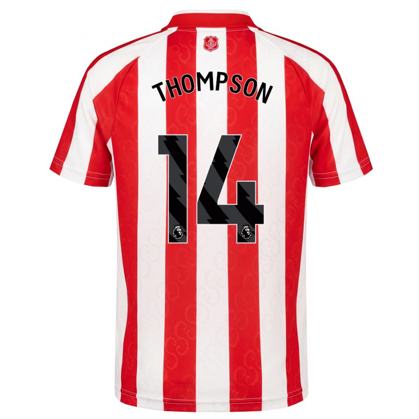 ילדים כדורגל Harvey Thompson #14 אדום לבן שחור ג'רזי ביתית 2026/27