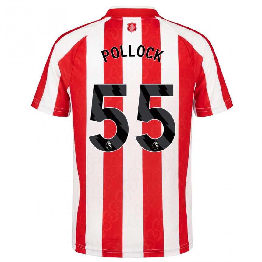 ילדים כדורגל Alfie Pollock #55 אדום לבן שחור ג'רזי ביתית 2026/27