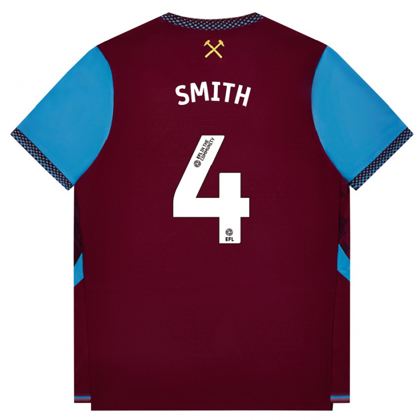 ילדים כדורגל Reon Smith #4 בורדו כחול קורנפלאוור ג'רזי ביתית 2026/27