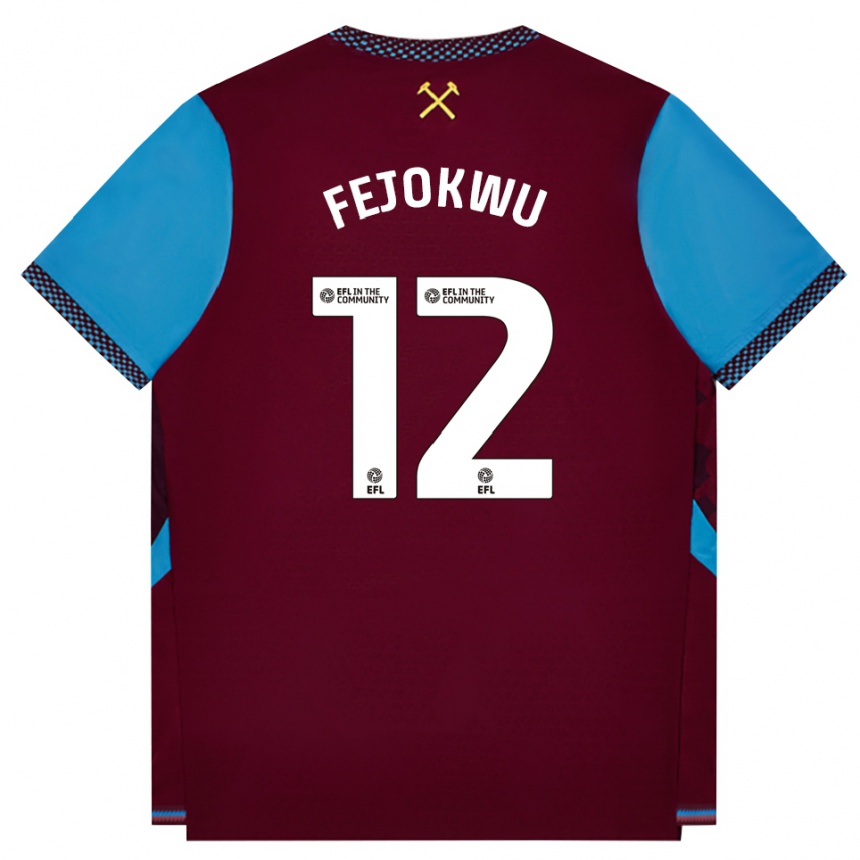 ילדים כדורגל Emmanuel Fejokwu #12 בורדו כחול קורנפלאוור ג'רזי ביתית 2026/27 ילדים כדורגל Emmanuel Fejokwu #12 בורדו כחול קורנפלאוור ג'רזי ביתית 2026/27