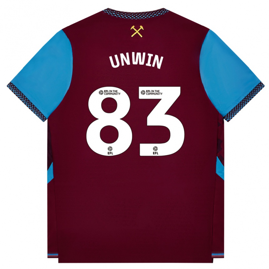 ילדים כדורגל Jonathan Unwin #83 בורדו כחול קורנפלאוור ג'רזי ביתית 2026/27