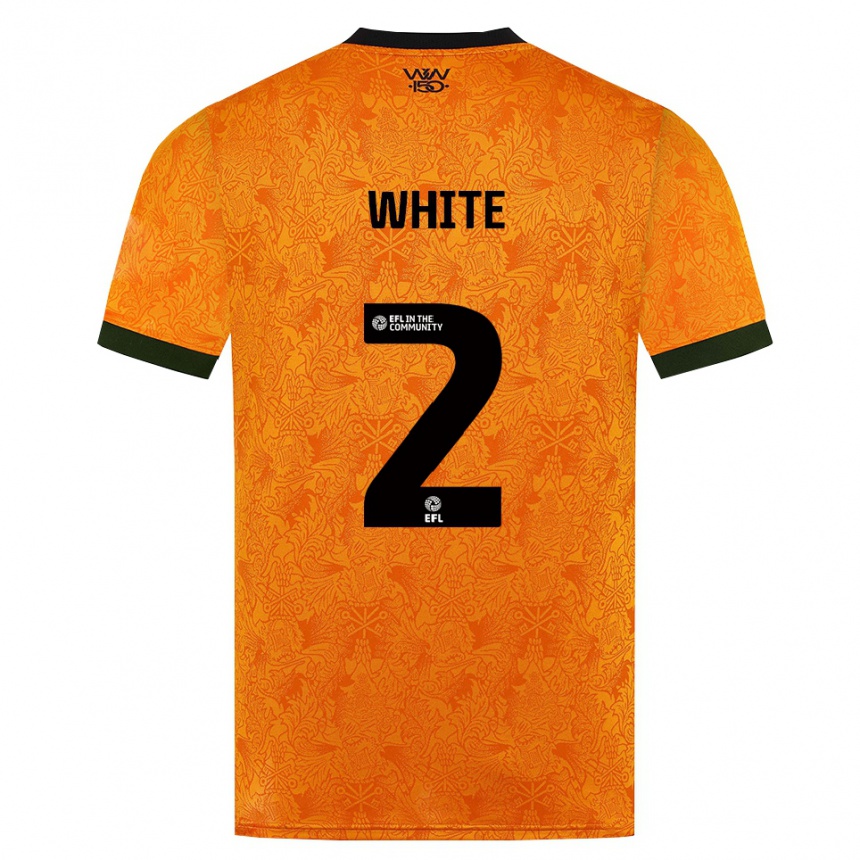 ילדים כדורגל Alfie White #2 כתום שחור ג'רזי ביתית 2026/27