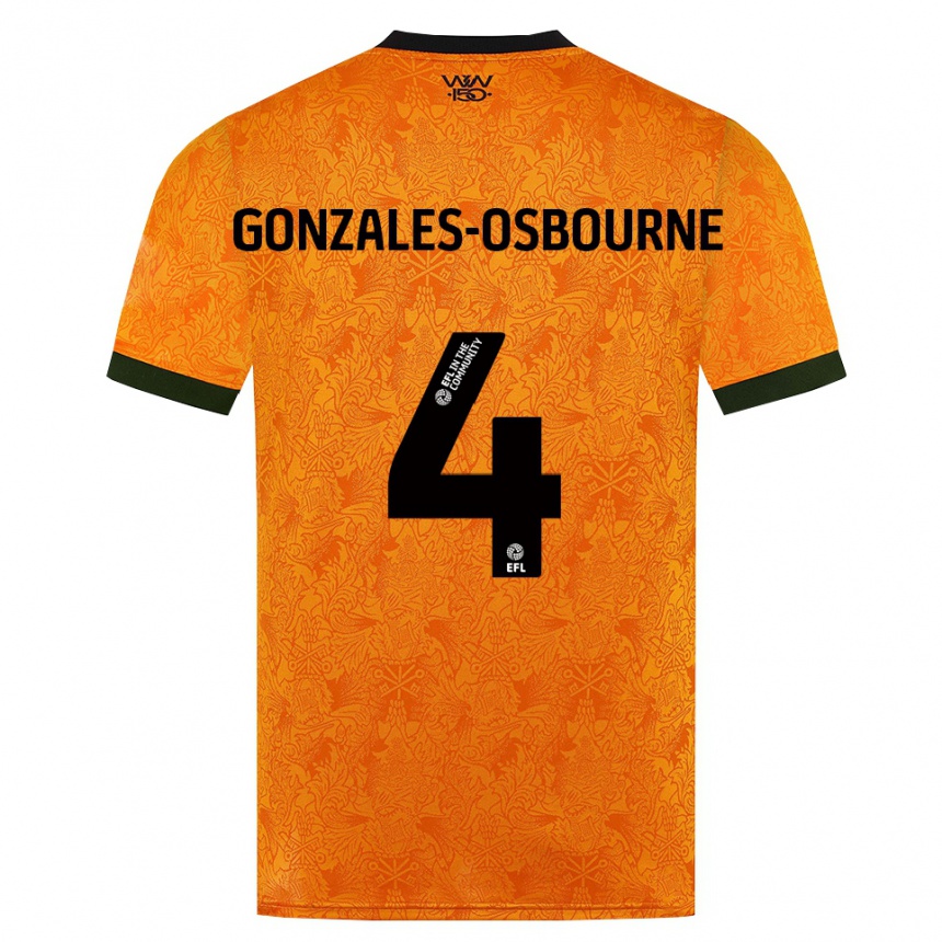 ילדים כדורגל Isaiah Gonzales-Osbourne #4 כתום שחור ג'רזי ביתית 2026/27